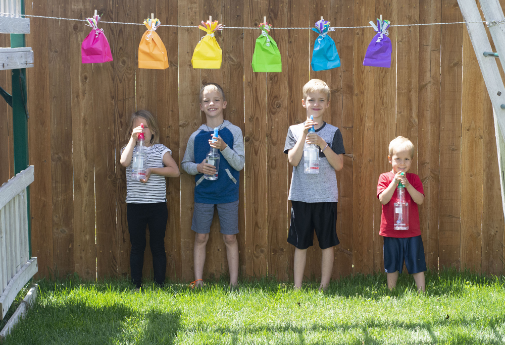 kids water paper sack piñatas