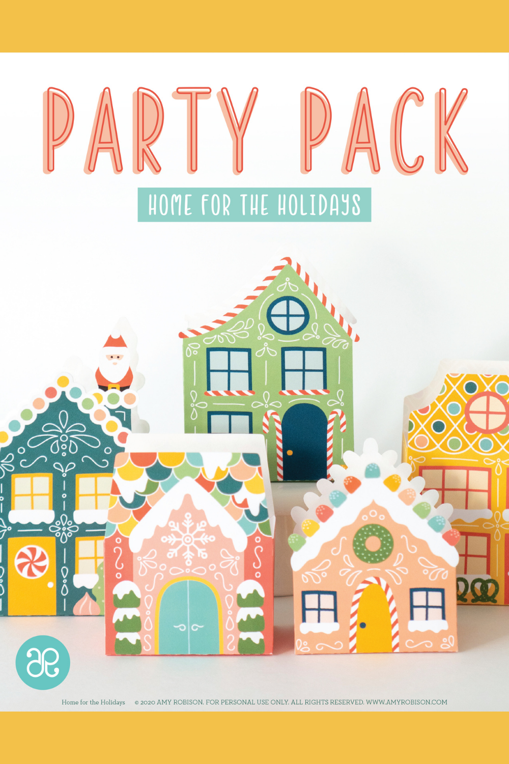 The Home for the Holidays Party Pack has everything you need to host an edible gingerbread house decorating party or craft night.